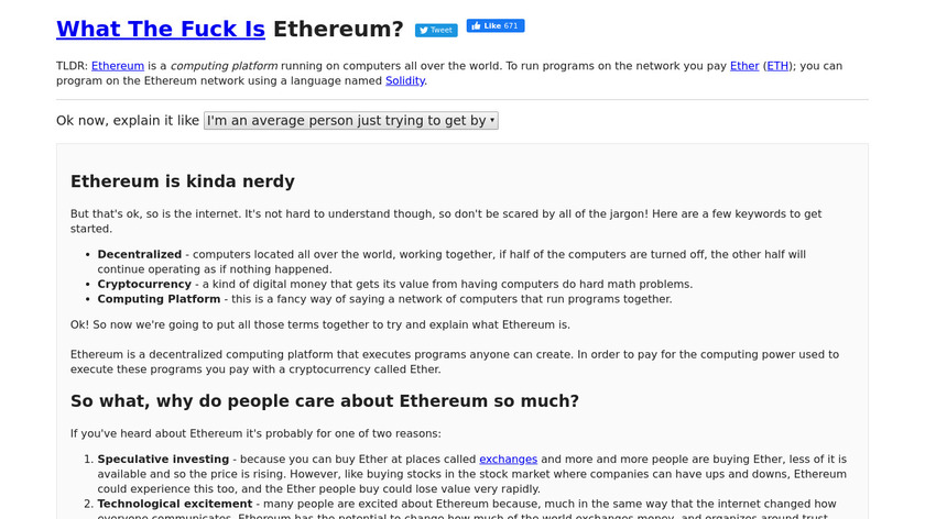 WTF is Ethereum? Landing Page