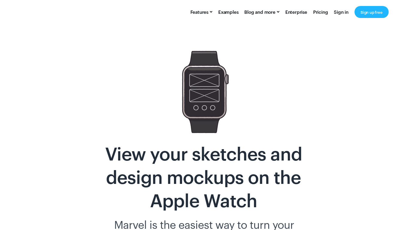 Marvel for Apple Watch Landing page