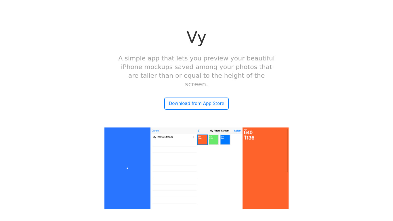 Vy Landing page