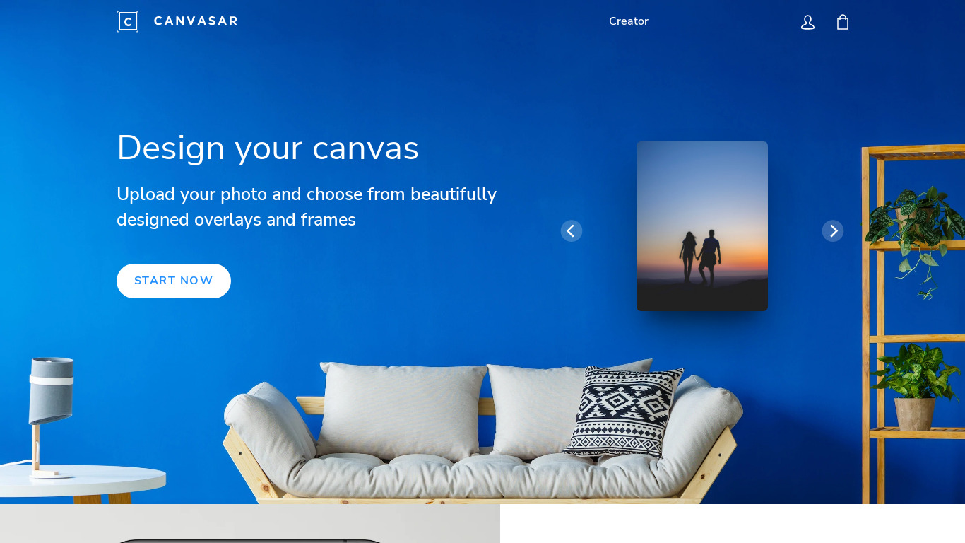 Canvasar Landing page