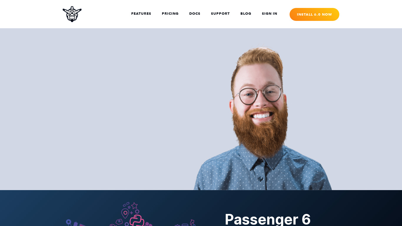 Phusion Passenger Landing page