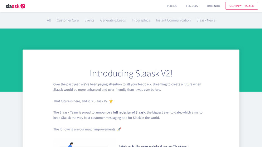 Slaask V2 Landing Page