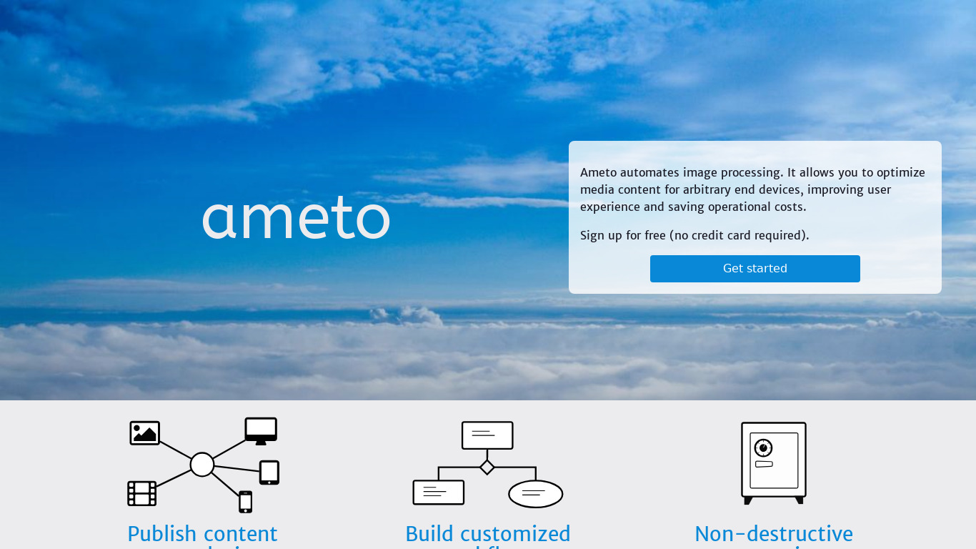 Ameto.de Landing page