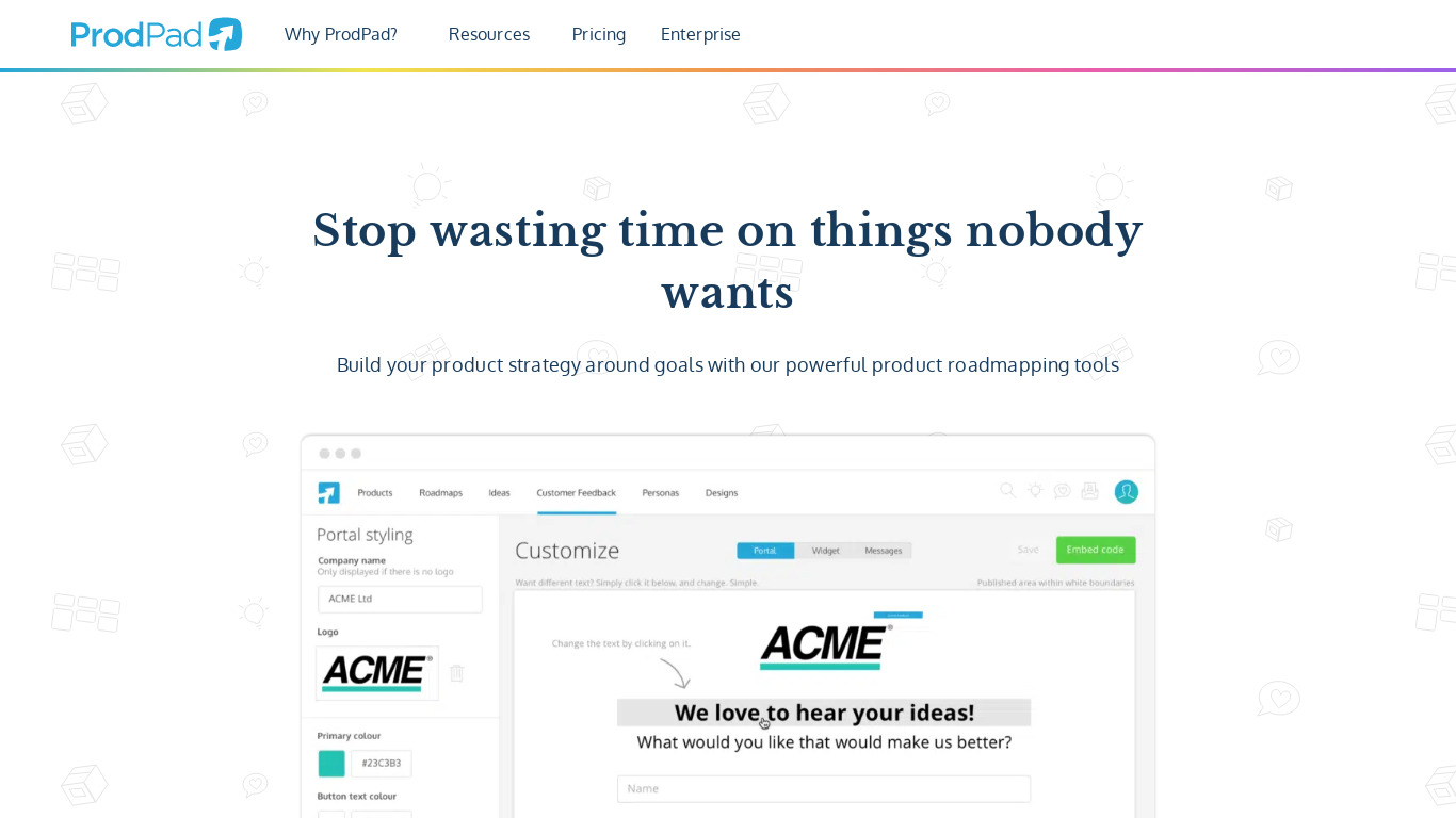 Customer Feedback Portal Landing page