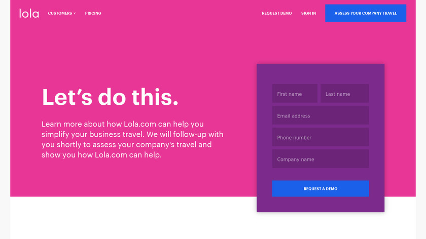 Book-on-Behalf by Lola Landing Page