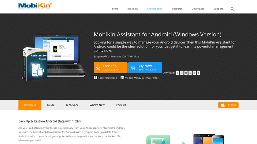 MobiKin Assistant for Android Landing Page