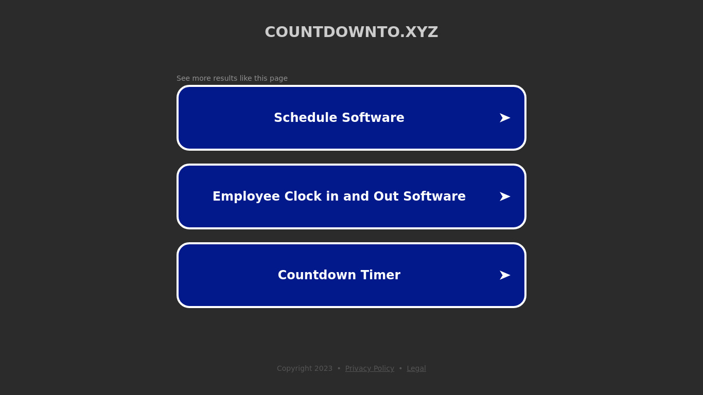 Countdown to Landing page