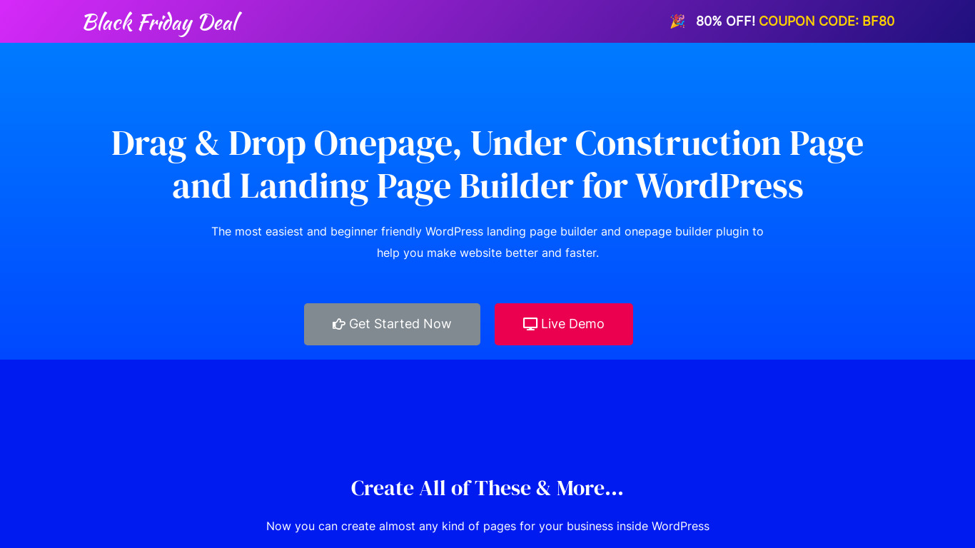 OnePager Landing page