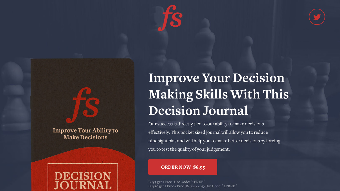Decision Journal Landing page