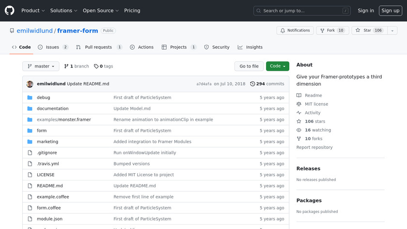 Framer Form Landing Page