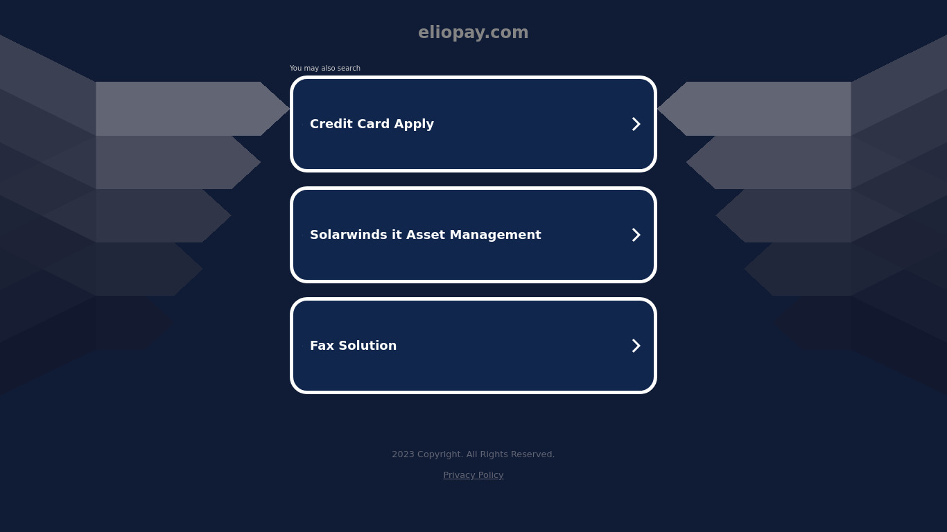 ElioPay Landing page