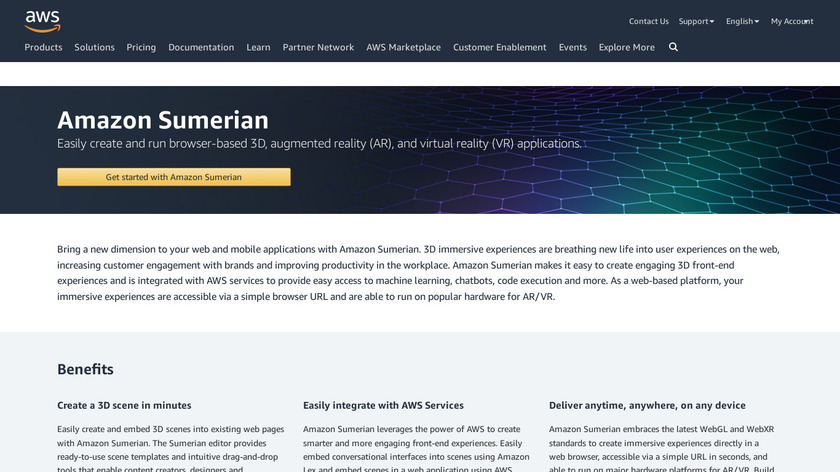 Amazon Sumerian Landing Page