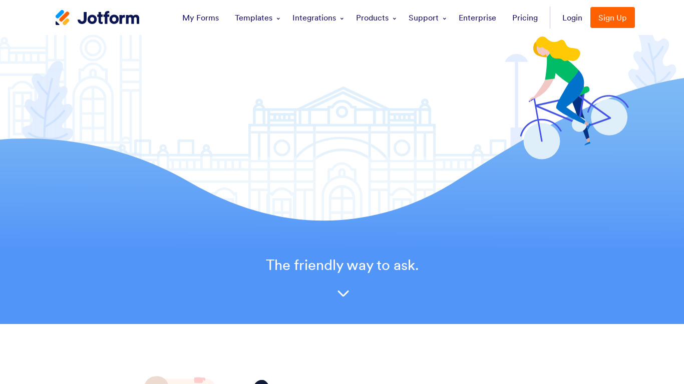 Cards by Jotform Landing page