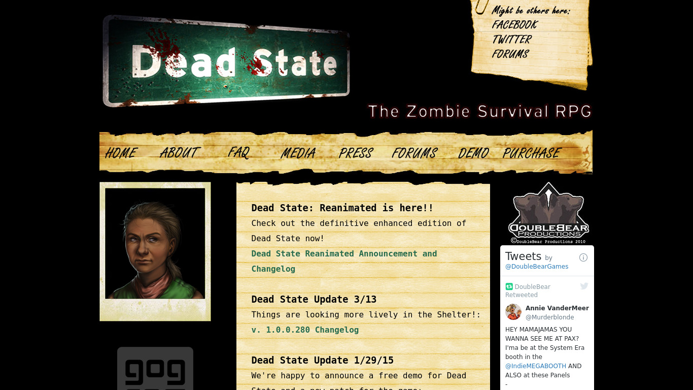 Dead State Landing page