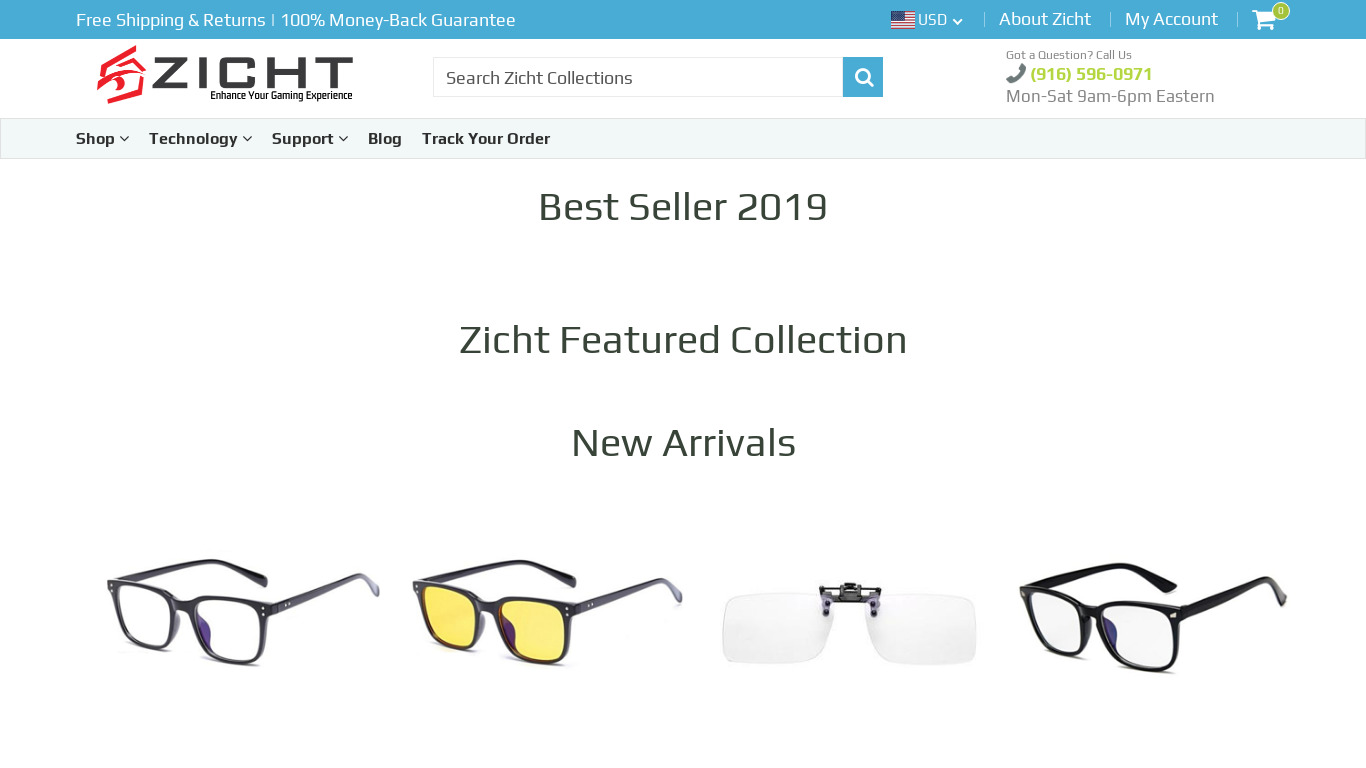 Zicht Glasses Landing page