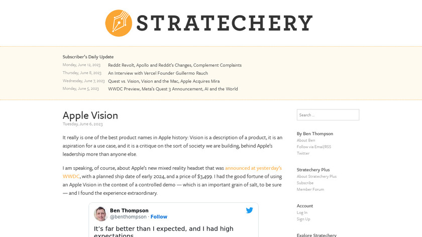 Stratechery Landing Page