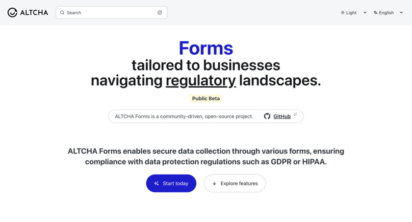 ALTCHA Forms Landing Page