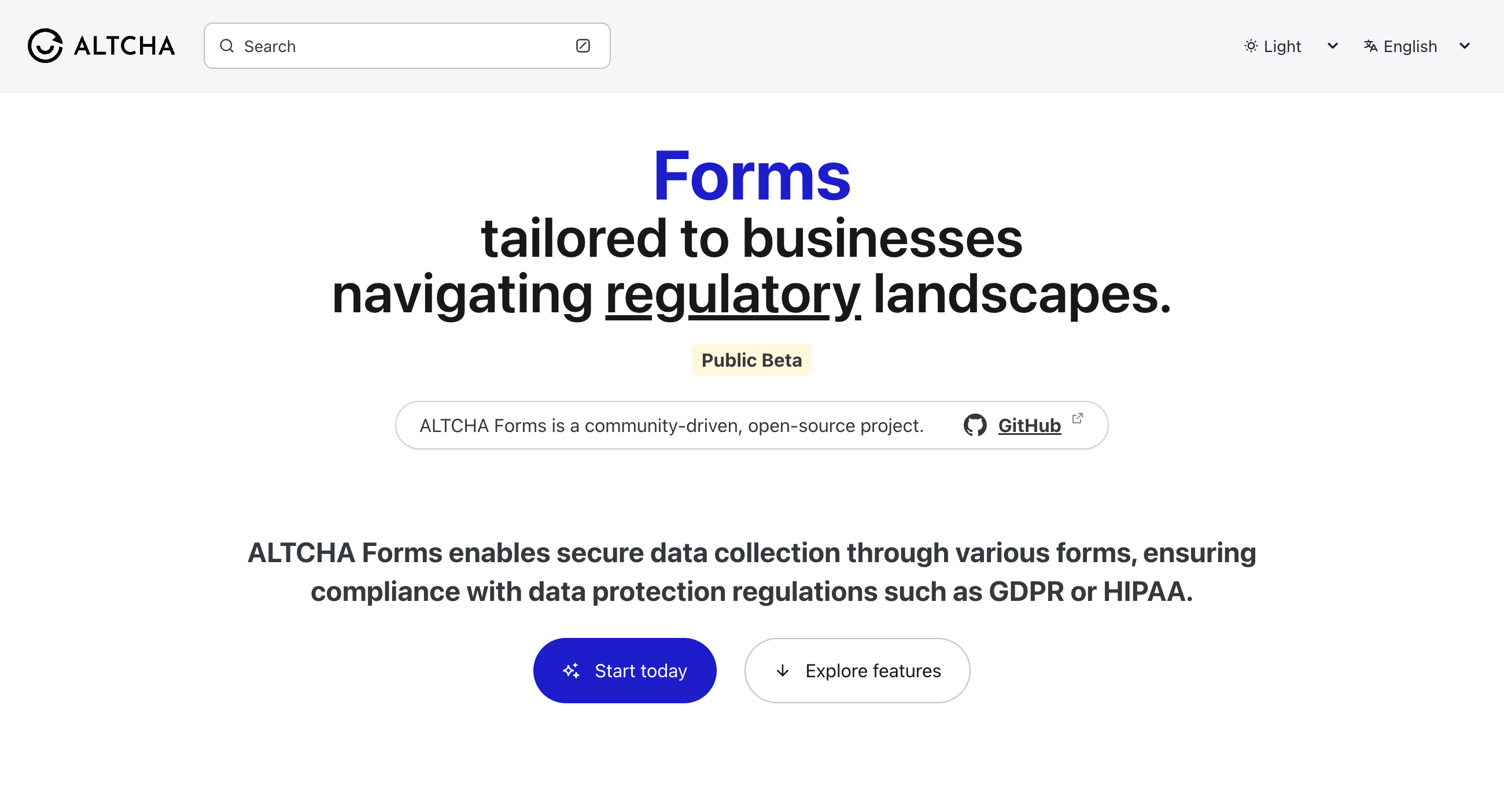ALTCHA Forms Landing Page