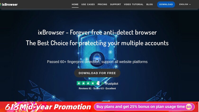 ixBrowser Landing Page