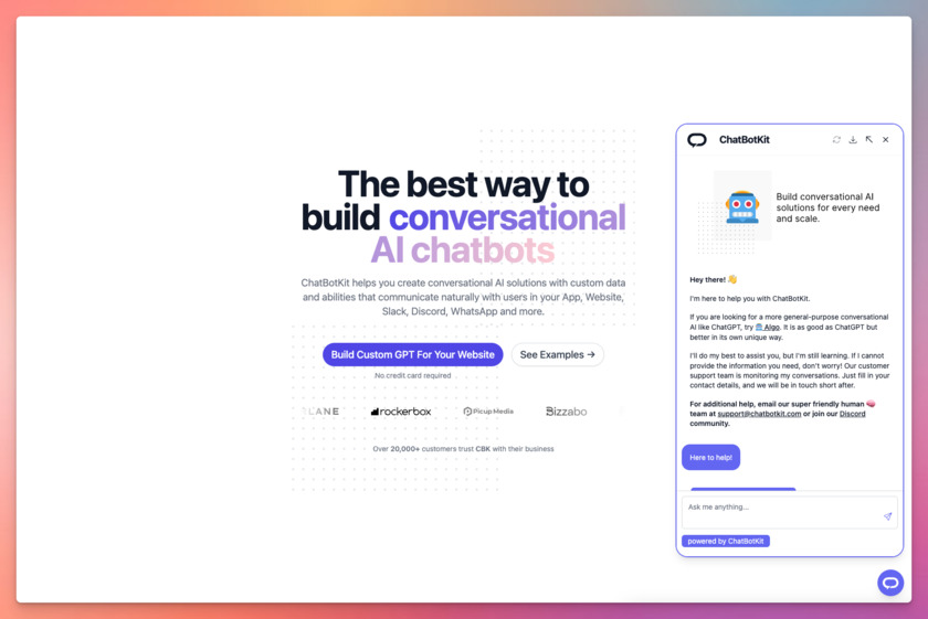 ChatBotKit Landing Page