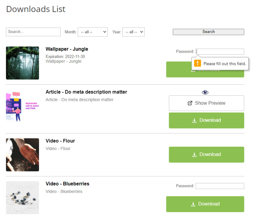 CreativeMinds WordPress Download and File Manager Landing Page