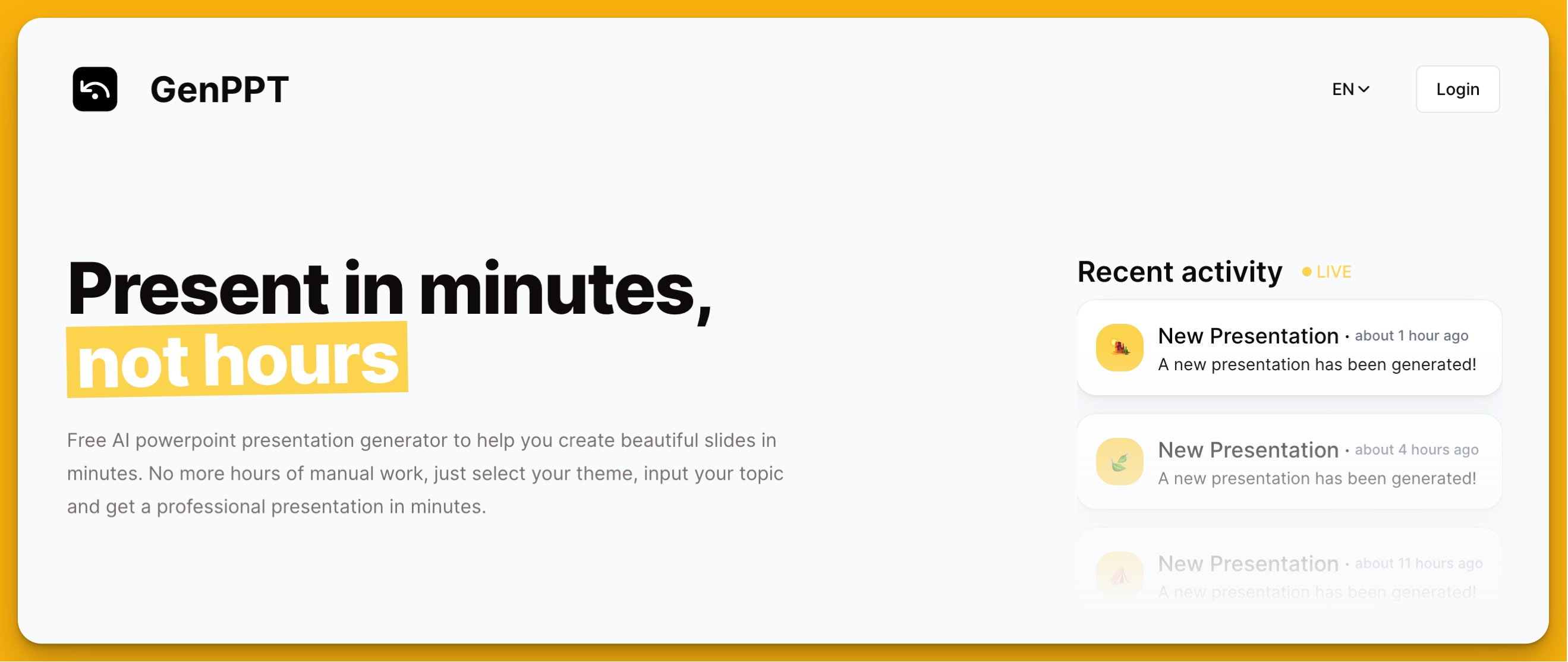 GenPPT.com AI Presentation Generator screenshot