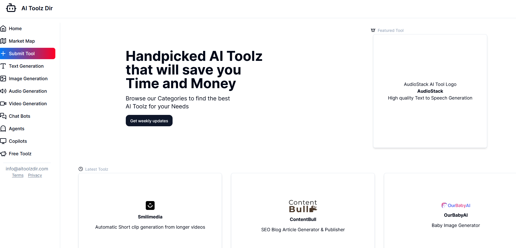 AI Toolz Dir landing page ai toolz dir
