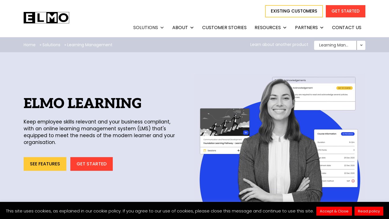 ELMO Learning Landing page