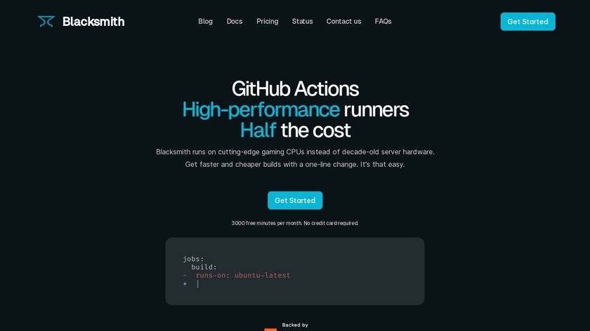 Blacksmith.sh Landing Page