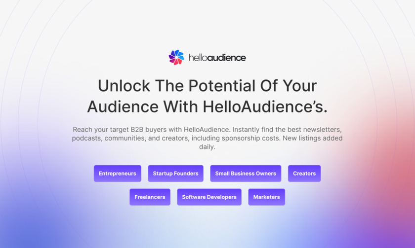 HelloAudience.co Landing Page