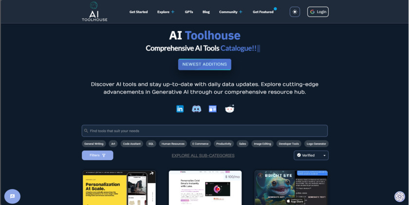 AI Toolhouse Landing Page