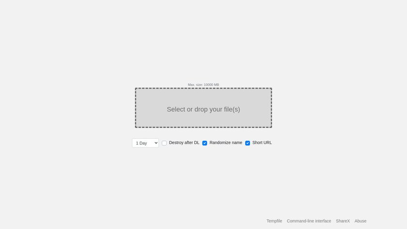 Tempfile.me Landing Page