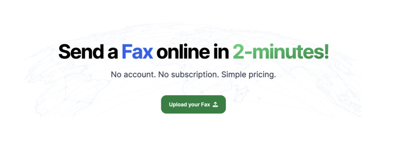 JustFax Online Landing Page