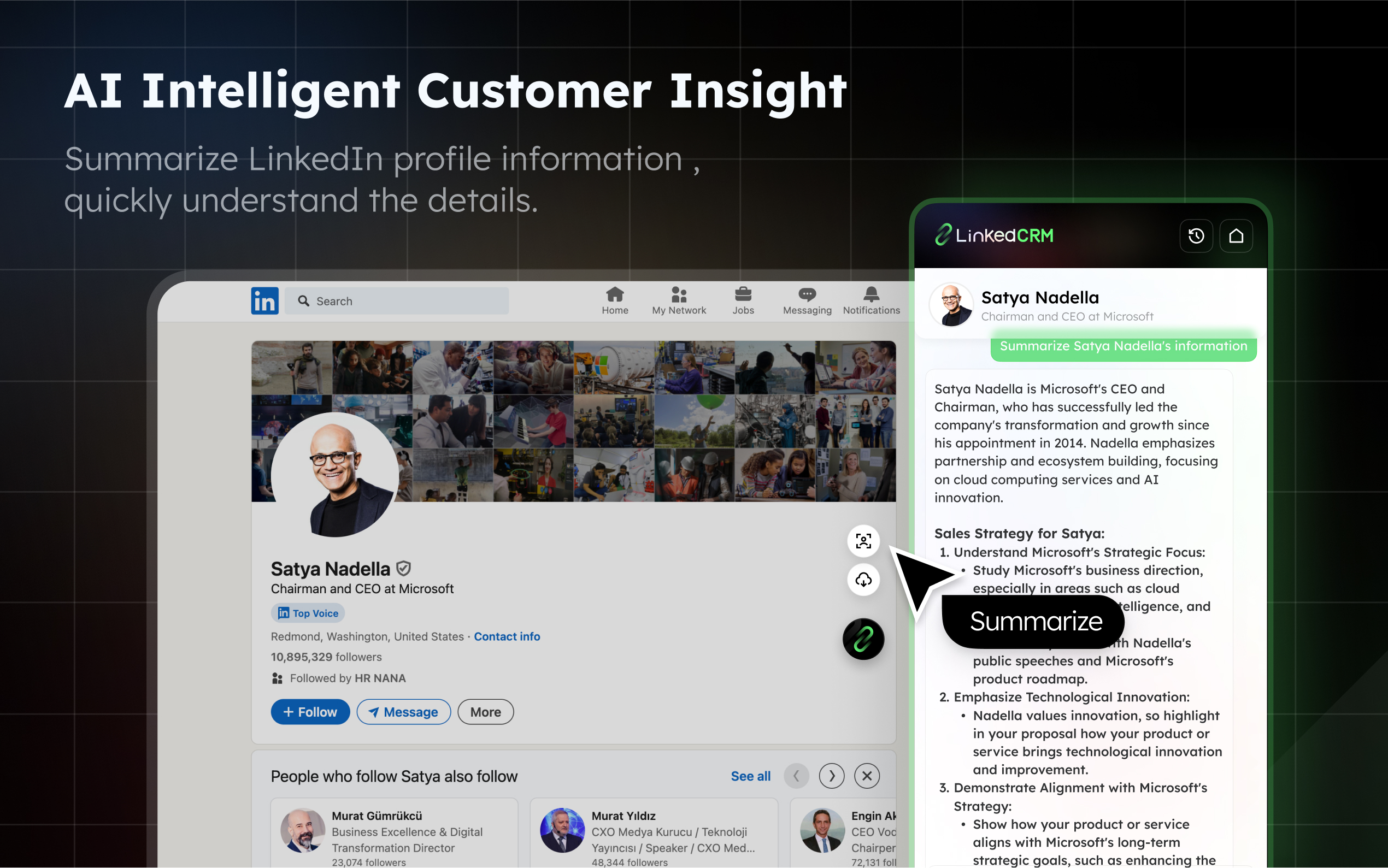 LinkedCRM AI AI Intelligent Customer Insight 