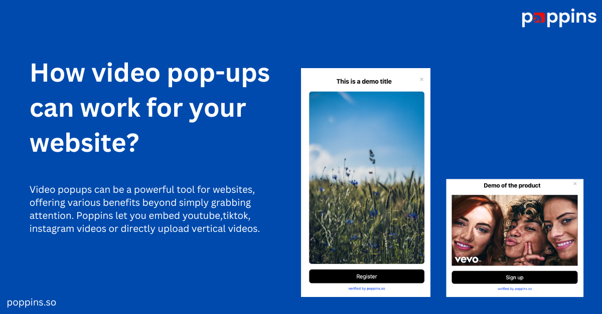 Poppins.so add videos to your site