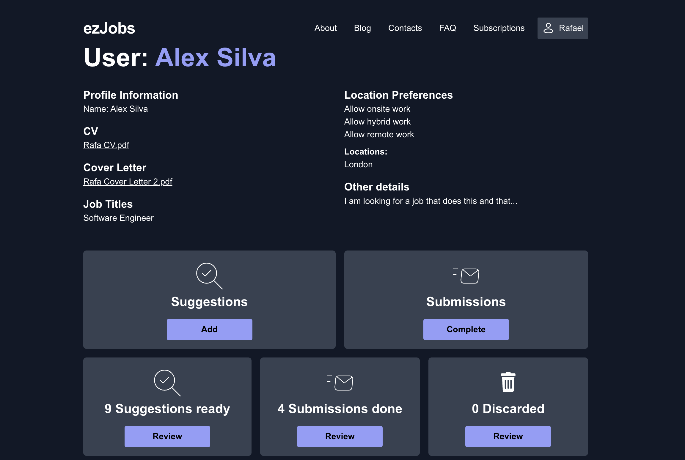 getezjobs.com Profile page