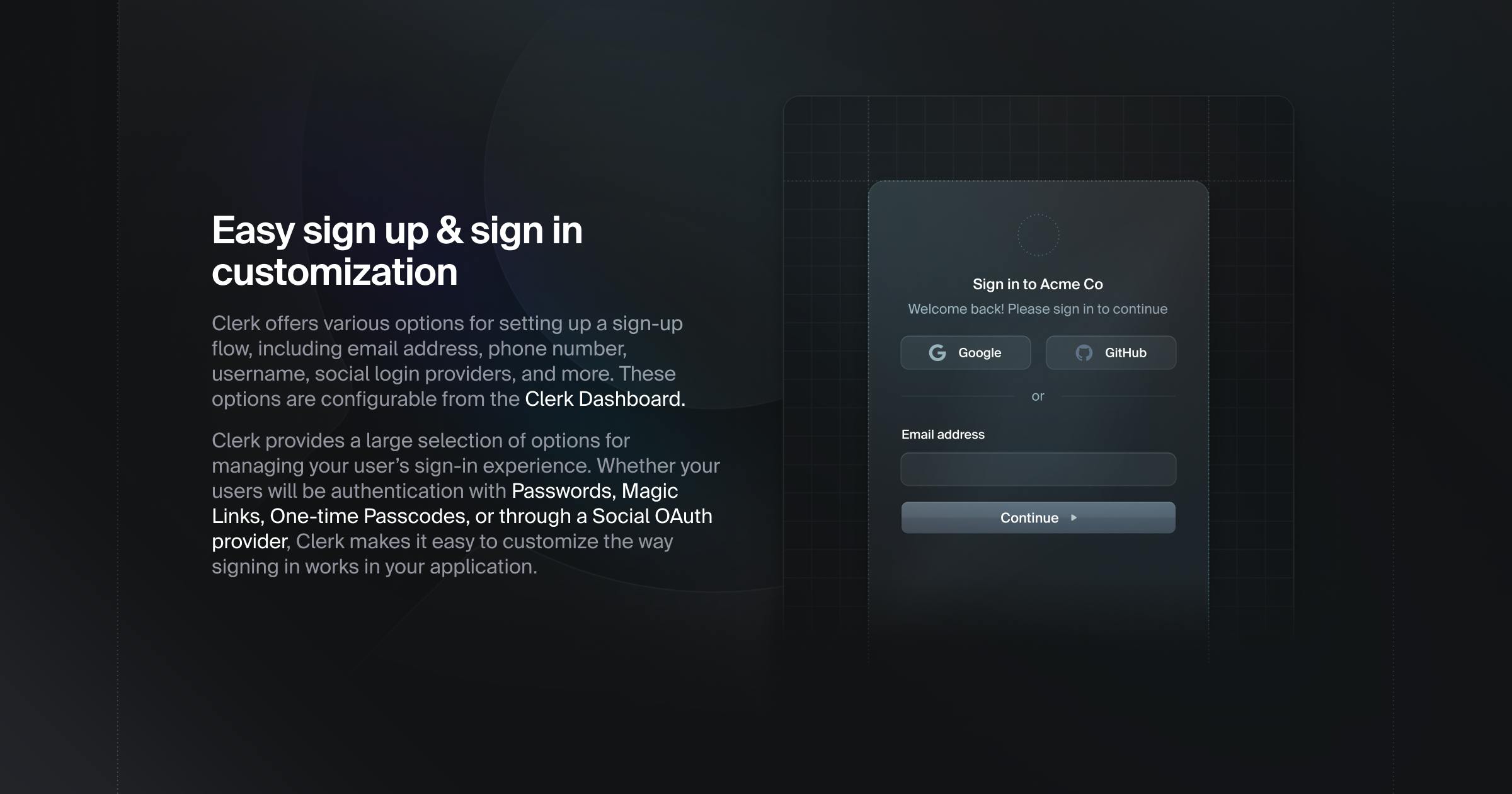 Clerk Authentication Clerk Sign In & Sign Up Customization