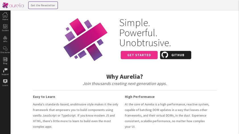 Aurelia.io Landing Page