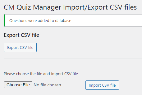 CreativeMinds WordPress Quiz Manager Plugin Export and Import Settings