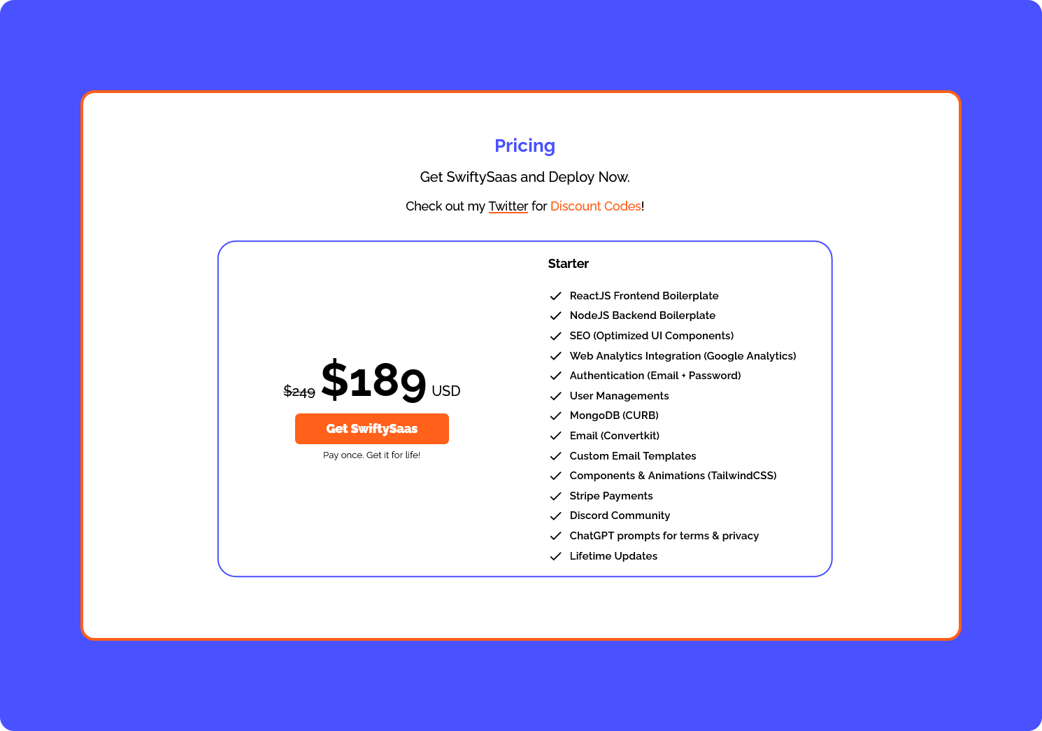 SwiftySaas Pricing