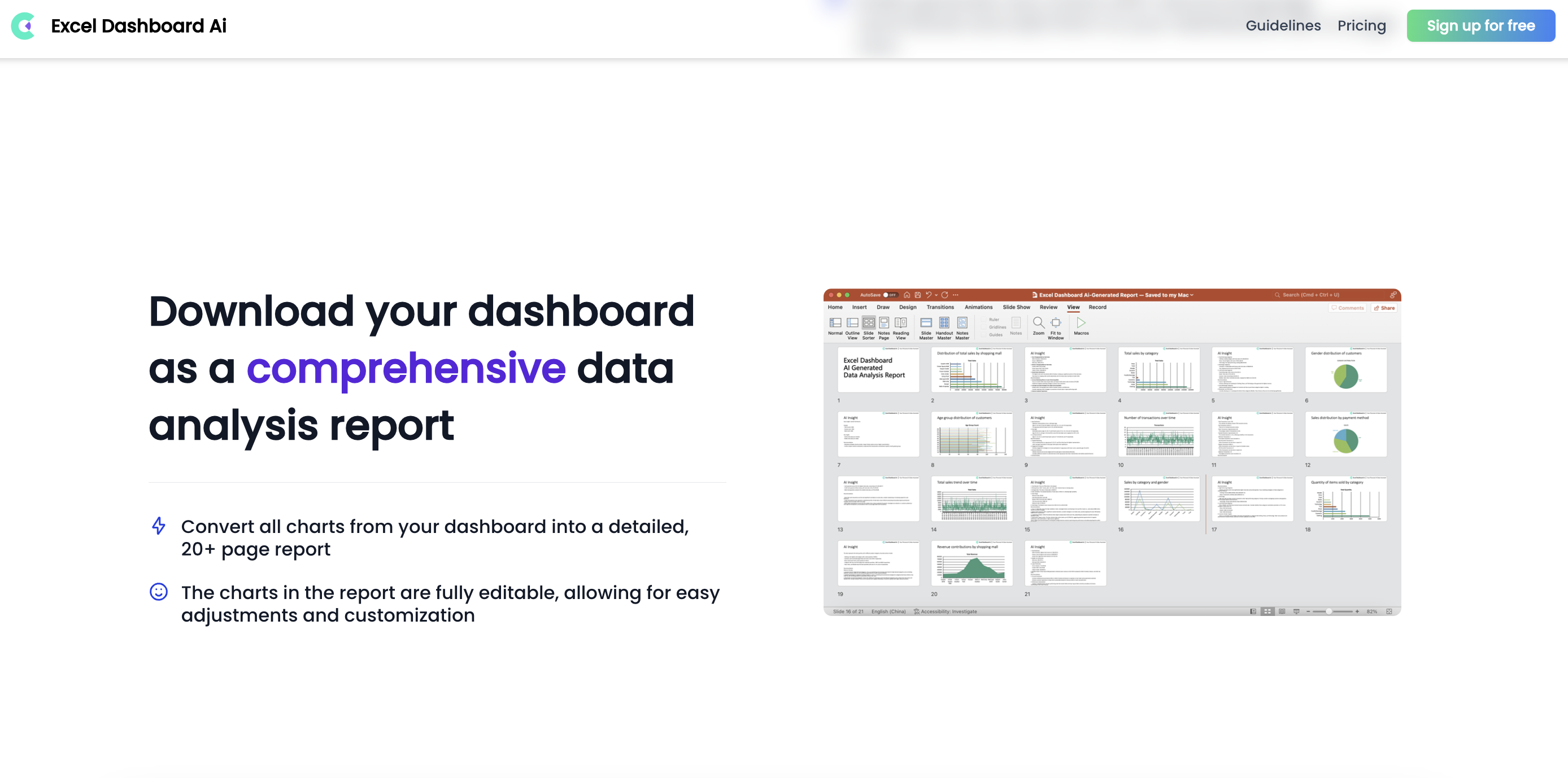 ExcelDashboard.ai ExcelDashboard AI-generated Analysis Reports