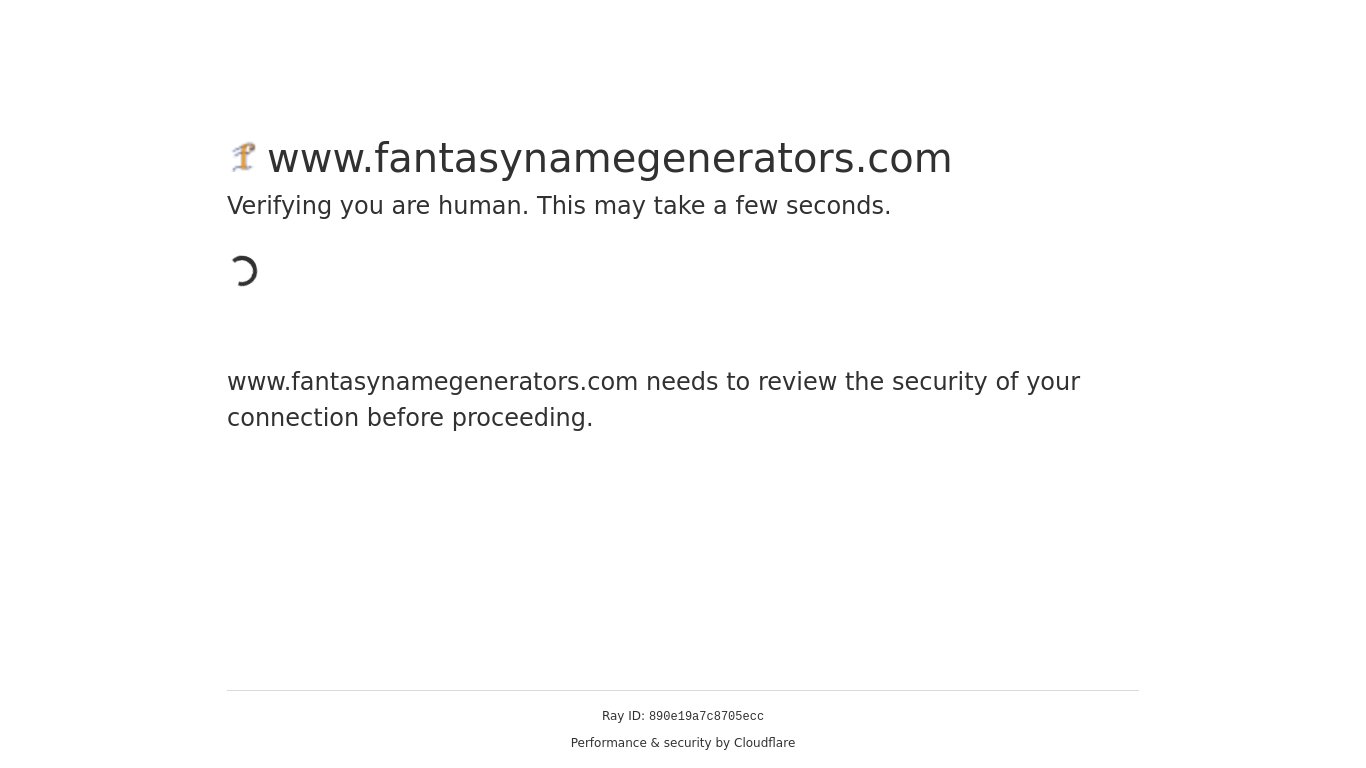 Fantasy Name Generators Landing page