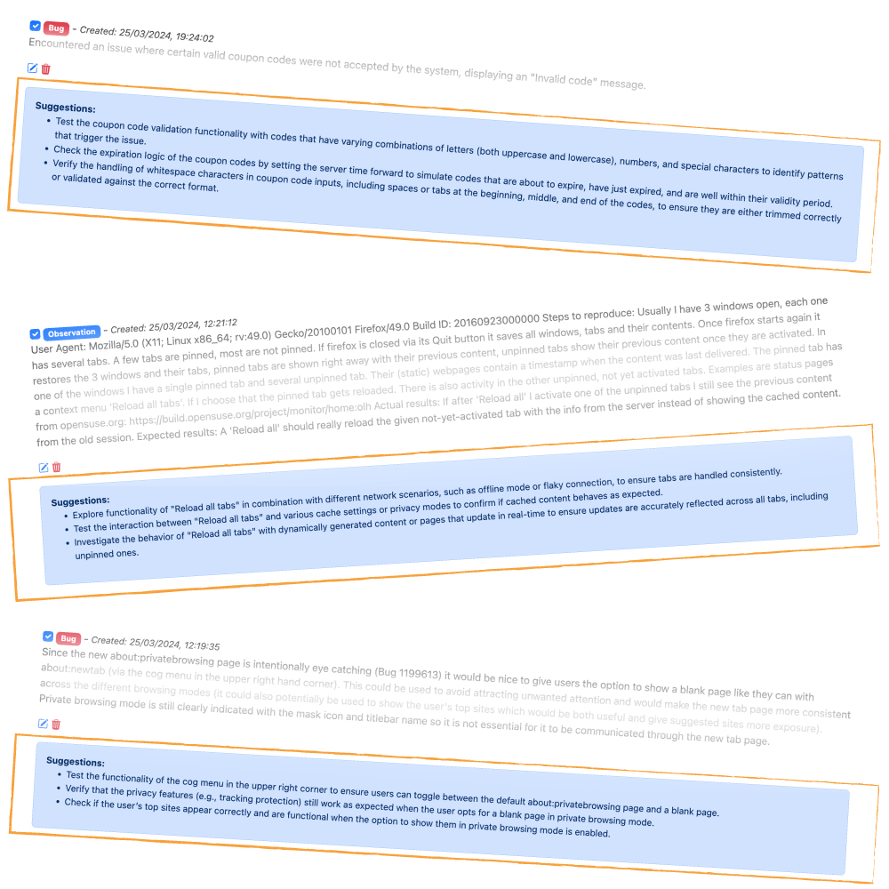 exploraNote Note suggestions