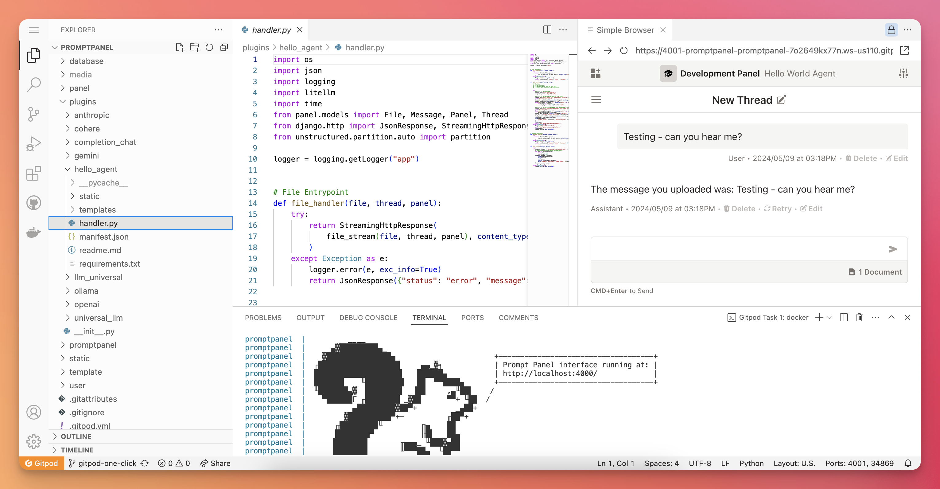 PromptPanel Development Environment