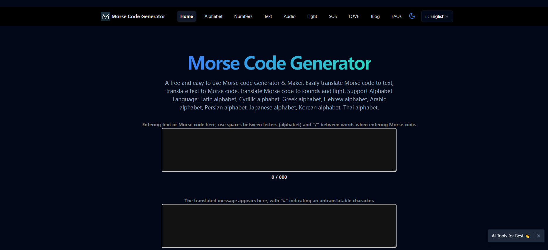 MorseCodeGenerator.org Morse Code Generator