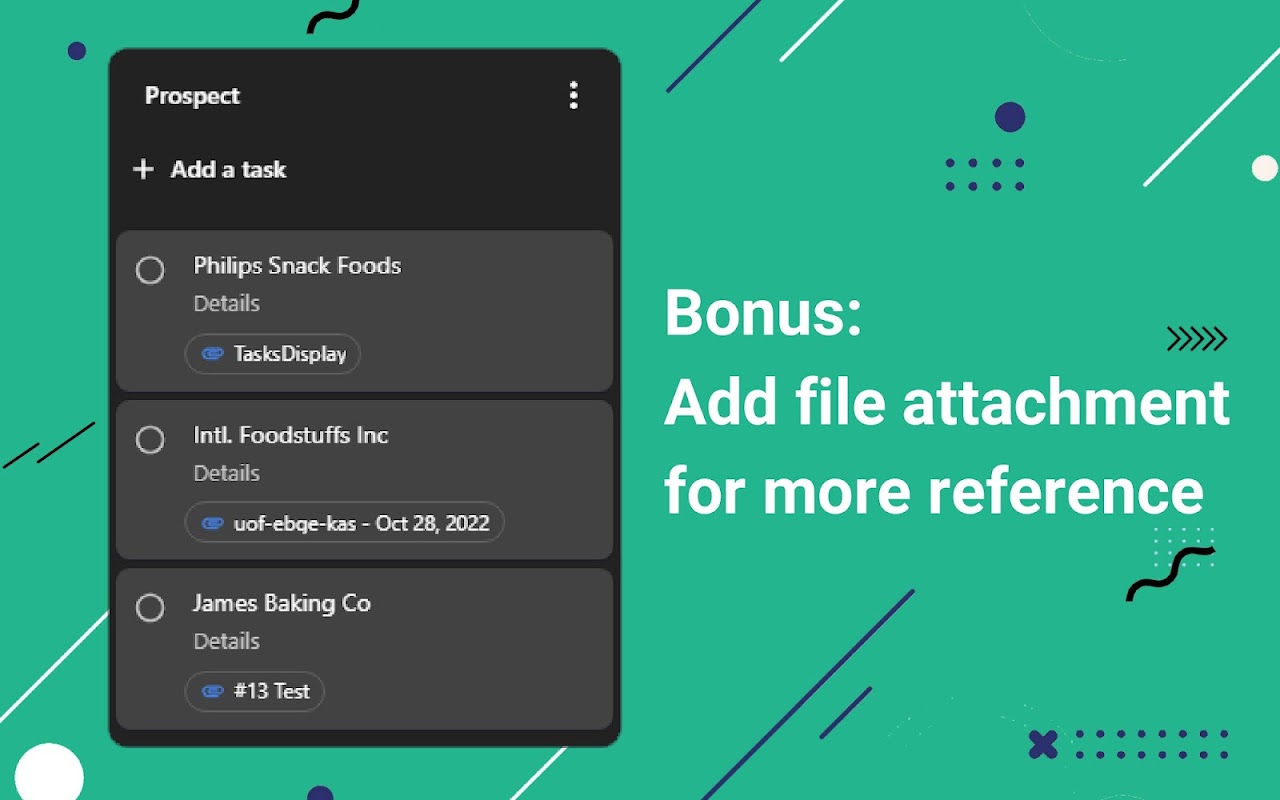 TaskDisplay Bonus Add file attachment for more reference