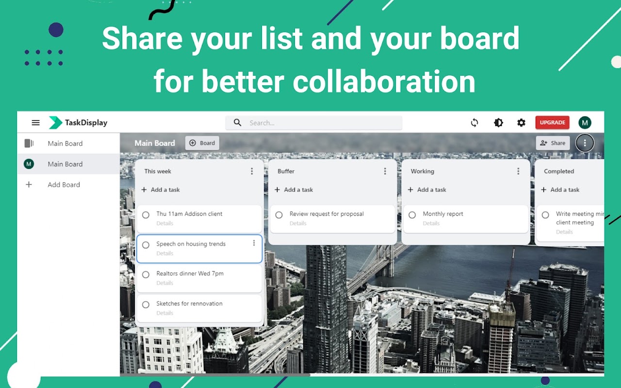 TaskDisplay Share your list & your board for better collaboration