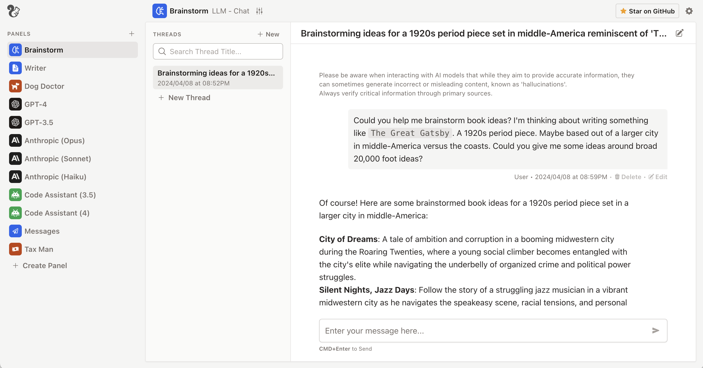 PromptPanel Platform Screenshot