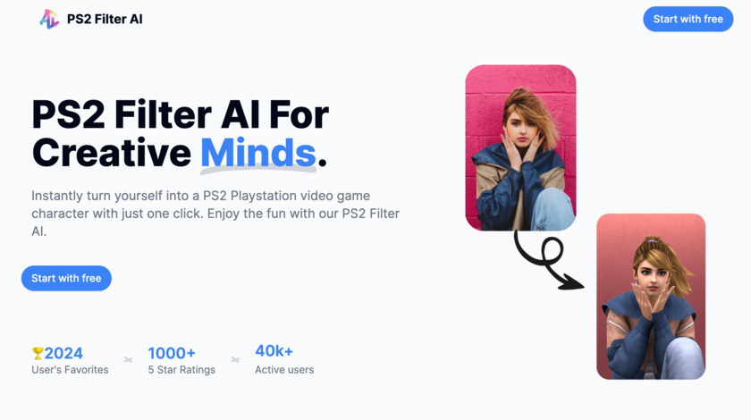 PS2 Filter AI Landing Page