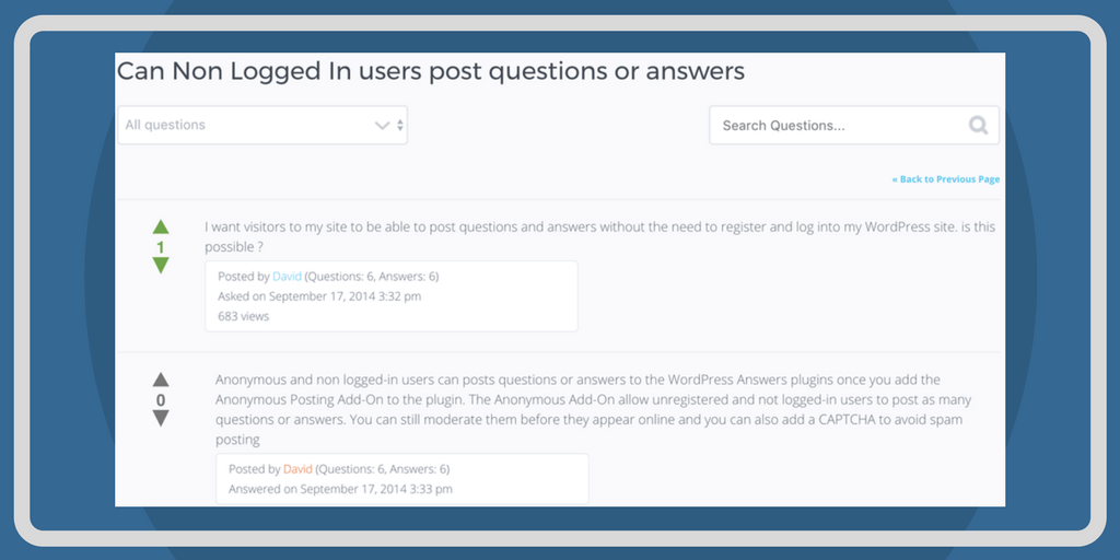 CreativeMinds WordPress Q&A Plugin Example of a forum thread
